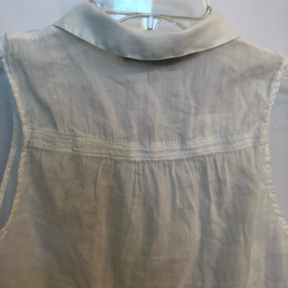 Zara Basic White Linen Top (Xs) - image 6